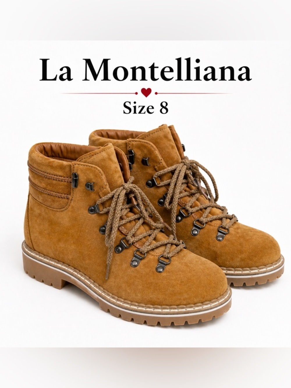 La Montelliana Alce Suede Hiking Boot tan (Women)/size 8
